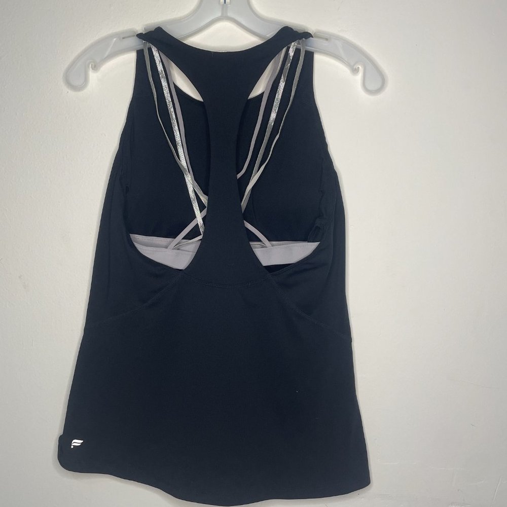 Fabletics Kessler black tank top strappy built in bra